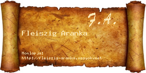 Fleiszig Aranka névjegykártya